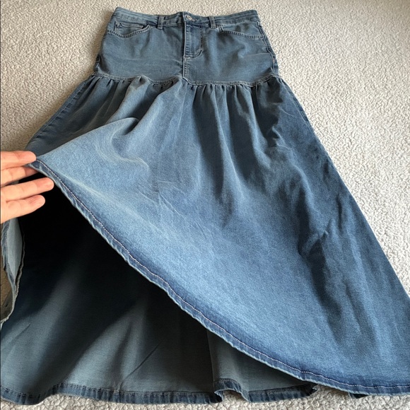 Free People Jordan denim maxi skirt 4 - Picture 8 of 16